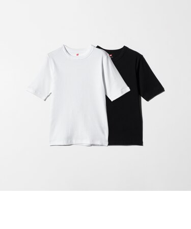 【別注】<Hanes>2PACK リブ Tシャツ