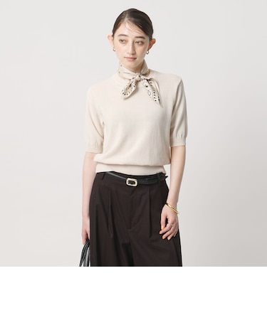 クルーネック ベーシック ショートスリーブ ニット ‐ウォッシャブル‐