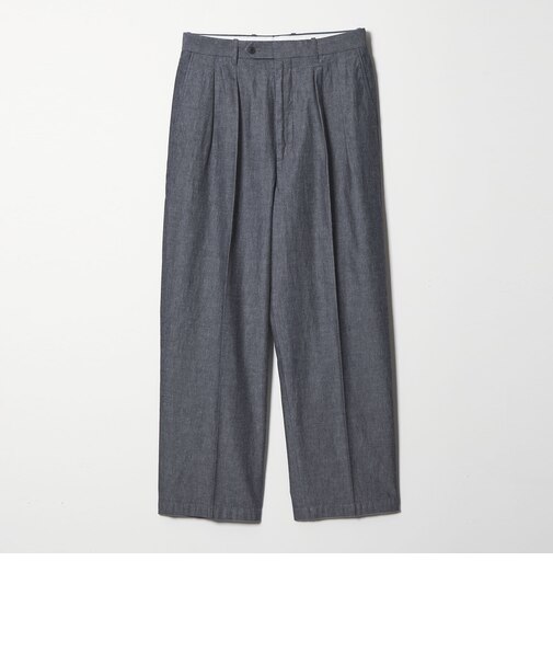 <Steven Alan> デニムシャンブレー イン ツープリーツ ドレス トラウザーズ
