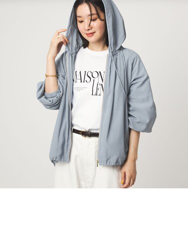 シアー フーディ ブルゾン マシンウォッシャブル UVカット 通気性