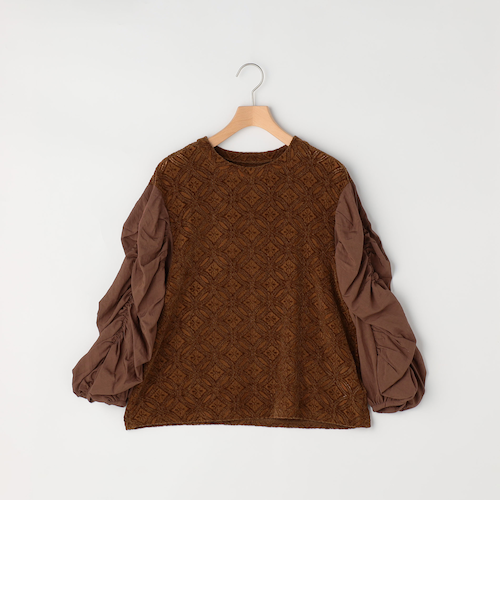 モールレースブラウス 小さいサイズ】ケミカルレースジョイントデザインブラウス