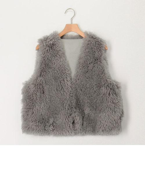 NOLLEY’Sグレー フード付きファーベスト セール】リバーシブルフード付ファージレ（ベスト）｜NOLLEY'S