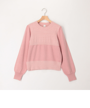 柄編み切り替えプルオーバーニット