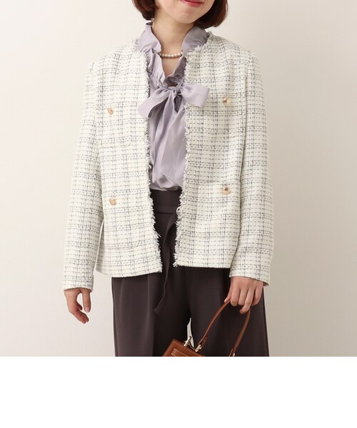 オケージョン対応》ラメチェックツィードジャケット｜ノーリーズ
