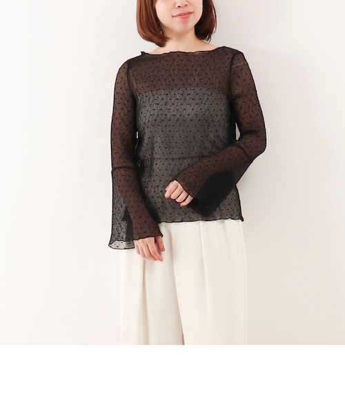 COMME des GARÇONSフロッキープリントサークルシアーブラウス COMME des GARÇONSフロッキープリントサークルシアーブラウス