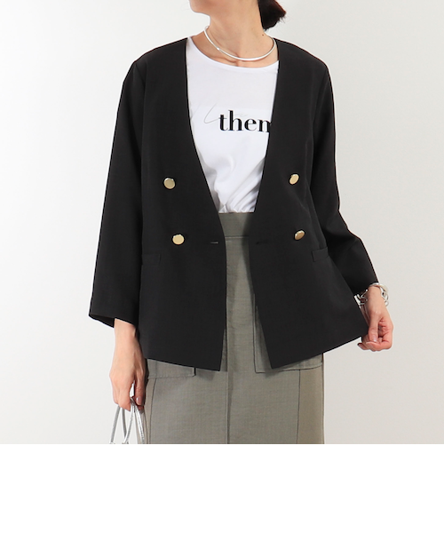 美品 SPELL & THE GYPSY ノーカラージャケット XS アイボリー ノーカラージャケット【セットアップ可】（2002538425