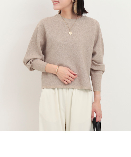 ウォッシャブルバナナスリーブ クルーネックプルオーバー