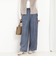 バイオシルクデニムタックワイドフレアパンツ