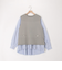 《セットアイテム》ベスト＋ストライプブラウスSET