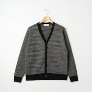 2色ブロック柄カーディガン