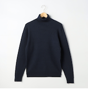 細ケーブルタートルネック プルオーバーニット