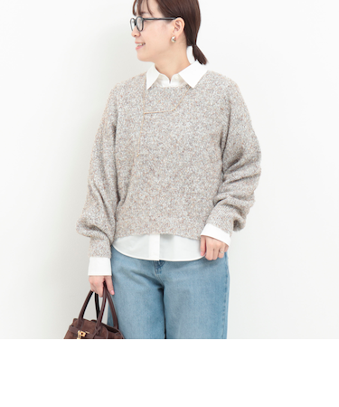 ひげネップヤーンプルオーバーニット