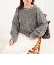 ひげネップヤーンプルオーバーニット