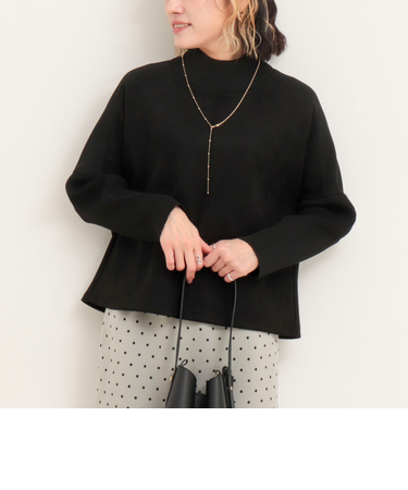 《セットアップ対応》スエード×リブドルマンスリーブプルオーバー