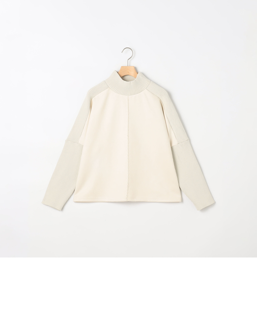 《セットアップ対応》スエード×リブドルマンスリーブプルオーバー