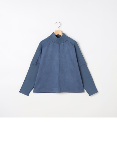 《セットアップ対応》スエード×リブドルマンスリーブプルオーバー