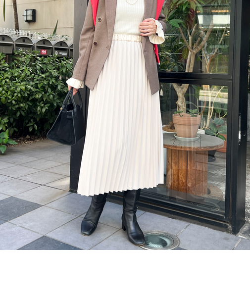 起毛プリーツスカート