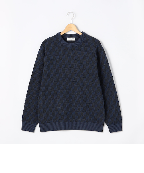 キューブ柄 プルオーバーニット