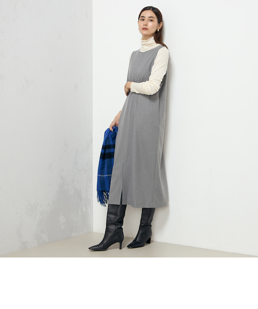 《セットアップ対応》ウォッシャブル両面起毛2WAYワンピース