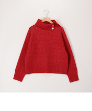 ヤクウール鹿の子編タートルネックニット