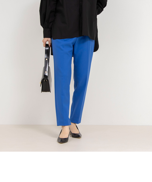 ウォッシャブル裏起毛タックスリムパンツ