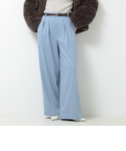 《セットアップ対応》ストレッチツイルワイドパンツ