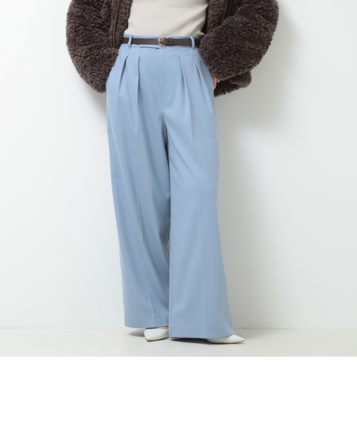 《セットアップ対応》ストレッチツイルワイドパンツ