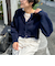《手洗い可能》《アンサンブル対応》プレミアムヘアリークロップドクルーネックカーディガン
