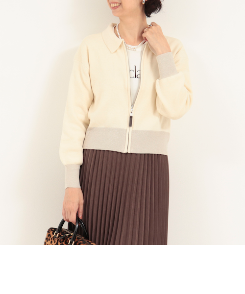 襟付きジップアップカーディガン｜ノーリーズアウトレットの