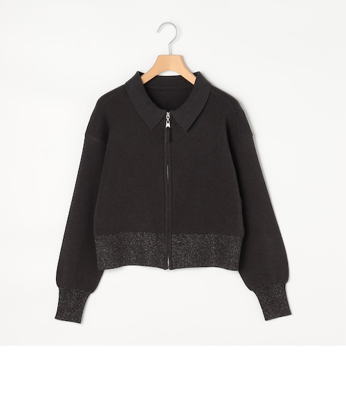 【新品タグ付き✨】ルネ　ジルコニアスライダージップアップカーディガン　34 新品タグ付き✨】ルネ ジルコニアスライダージップアップ