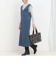 スエード×リブ2WAYジャンスカ