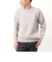 裏フェザークルーネックニット