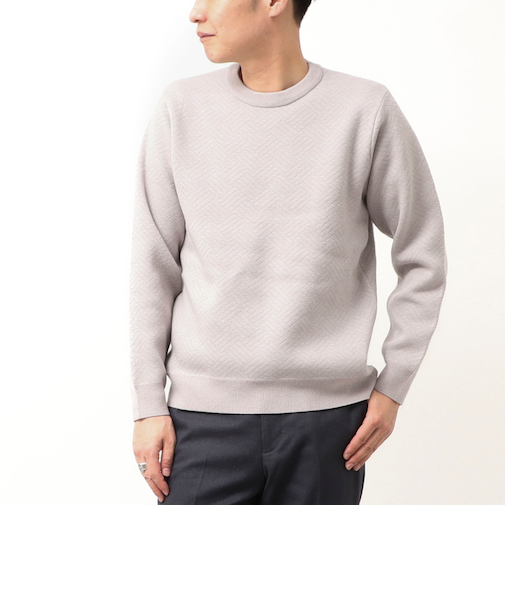 裏フェザークルーネックニット