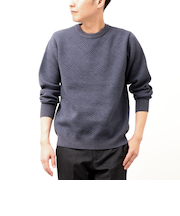 裏フェザークルーネックニット