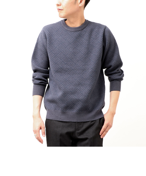 裏フェザークルーネックニット