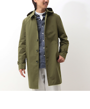 《ビジカジ対応》フード付きステンカラーコート