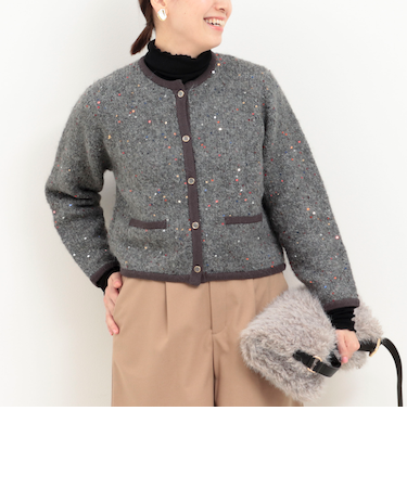 カラフルスパンコールカーディガン