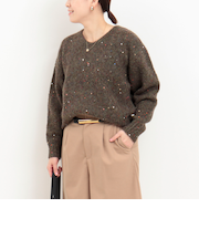 カラフルスパンコールVネックプルオーバー