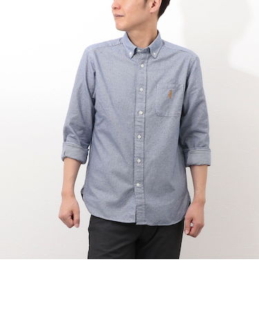 《オリジナルファブリック使用》クマ刺繍ボタウンダウンネル