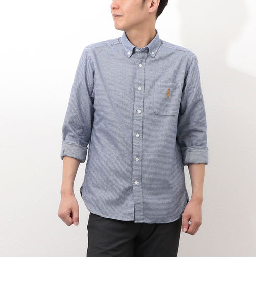 《オリジナルファブリック使用》クマ刺繍ボタウンダウンネル