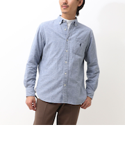 《オリジナルファブリック使用》クマ刺繍ボタウンダウンネル