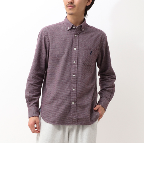 《オリジナルファブリック使用》クマ刺繍ボタウンダウンネル