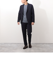 《ビジカジ/セットアップ対応》杢ジャージ　テーラーカーデ