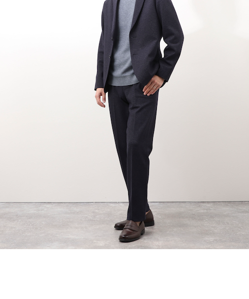 《ビジカジ/セットアップ対応》杢ジャージ　イージーパンツ