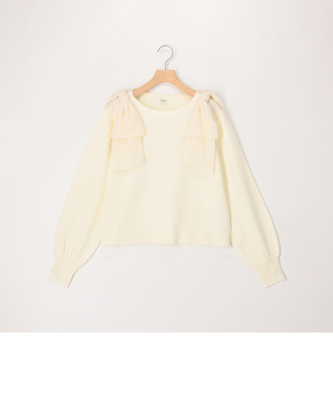 肩BIGリボン付きプルオーバーニット