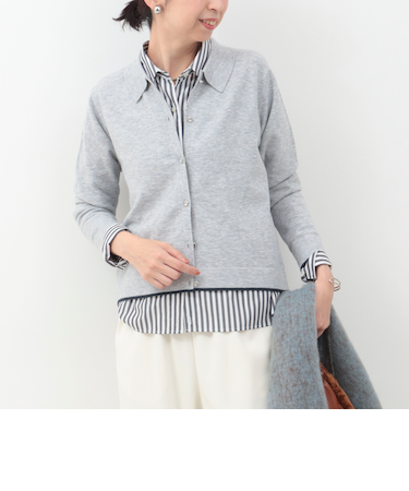 スーパーストレッチ衿付きカーディガン