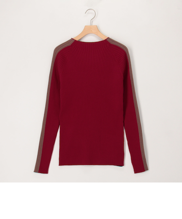 《抗菌防臭》前後配色2WAYリブニット プルオーバー