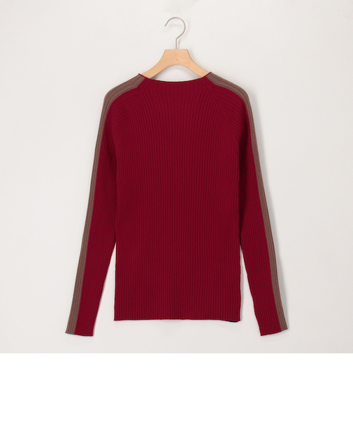 《抗菌防臭》前後配色2WAYリブニット プルオーバー