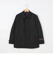 ≪ビジカジ対応≫カシミヤ混 ステンカラーハーフコート