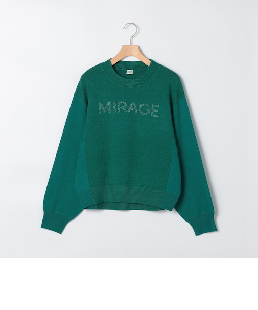 ロゴ入りラグランプルオーバーニット